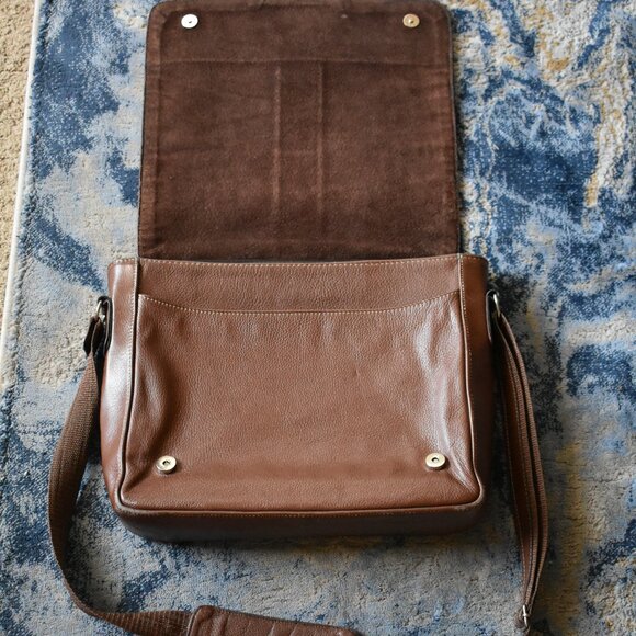 Vintage Leather Bag Laptop Genuine Messenger Men's Briefcase Satchel Brown Bag - Picture 9 of 16